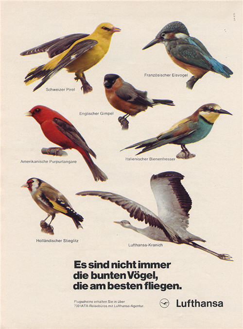 Da hat die Lufthansa werbetechnisch mal wieder den Vogel abgeschossen 1974