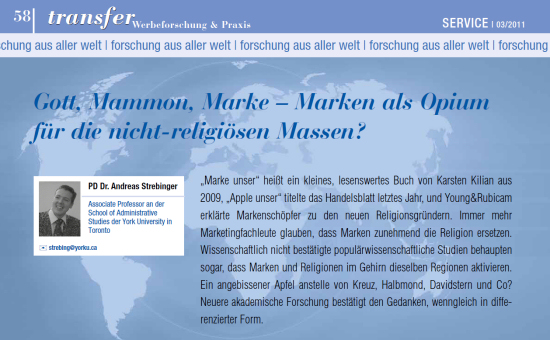 Andreas Strebinger über "Gott, Mammon, Marke"